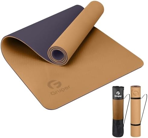 Gruper Yoga Mat Non Slip, Eco Friendly Exercise Mat with Carrying Strap