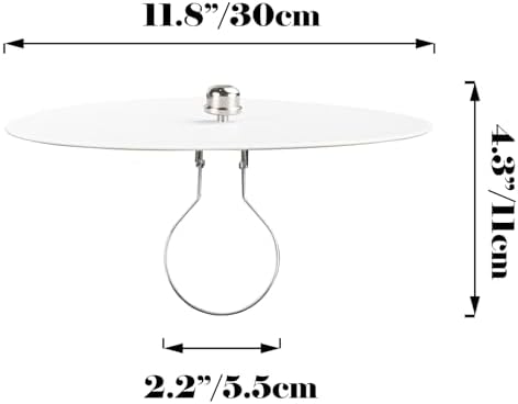 Kiven 11.8 in Round Diffuser Shade with Clip Adapter, Acrylic Lamp Shade Diffusers for Pendants Light Table Lamp, Fits 12-14" Openings, Frosted White, 1 Pack