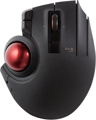 ELECOM EX-G Pro Trackball Mouse Wireless, Ergonomic, Thumb Control