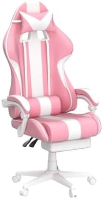 Ferghana Kawaii Pink Gaming Chair with Bunny Ears, Ergonomic Cute Gamer Chair with Footrest and Massage, Racing Reclining Leather Office Computer Game Chair 250lbs for Girls Adults Teens Kids