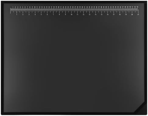 Colingmill 24 x 19 Inch Black Desk Pad with Clear Ruler Overlay