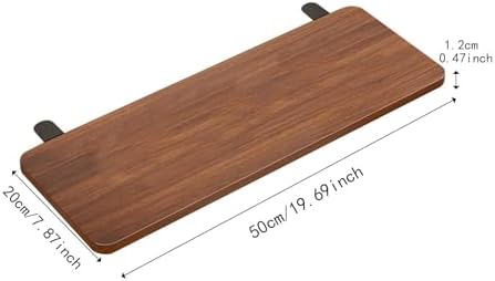 Generic Desk Extender Tray Armrest Keyboard Foldable Clamp on Desk Extension Computer Table Organizer Shelf Wrist Support Wood and Metal Suitable for, Brown
