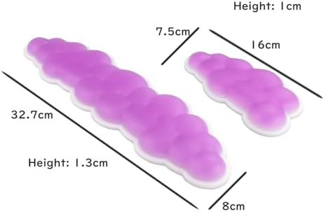 PU Gel Material Computer Keyboard Mouse Wrist Rest, Ergonomic Design, Relieving Typing Pain, Keyboard pad Supporting arm, Mouse pad Supporting Wrist, Anti-Skid PU Base, Office, Home, Games (Purple)