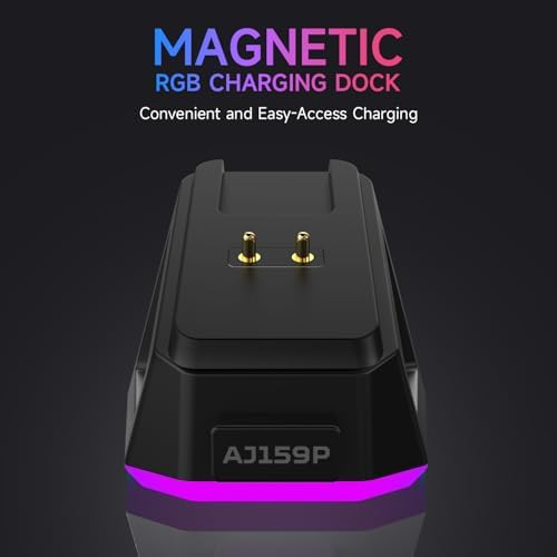 DAIDAI AJAZZ AJ159P Wireless Gaming Mouse with RGB Charging Dock, PAW3395 26K DPI Sensor, 56G Lightweight Ergonomic Mouse, 5 Programmable Buttons, 80 Million ASIN Switch