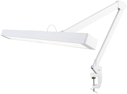 Neatfi 3,000 Lumens Ultra LED Desk Lamp with Clamp, 30W Dimmable Monitor Light, 5 Brightness Levels & 5 Light Modes (White, 28 Inches with Metal Arm)