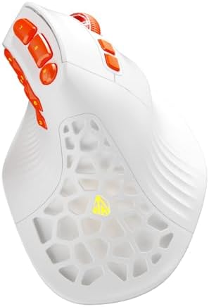 SOLAKAKA E9 PRO Ergonomic Vertical MMO Mouse with 8K Dongle, White