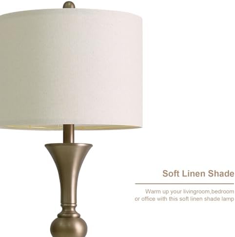 Oneach 28" Modern Table Lamps Set of 2 for Living Room Bedroom, USB A+C