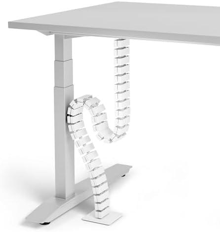 VALU Under Desk Cable Organizer, 49in - White, with Magnet