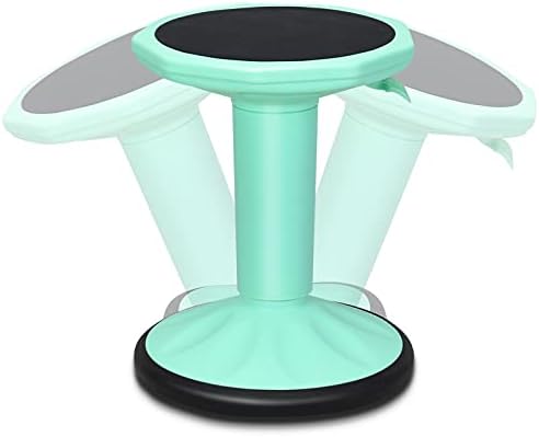 Giantex Wobble Stools for Classroom Seating, Wiggle Stool with Adjustable Height, 24 Inch Active Learning Stool, Sitting Balance Chair for School, Office Stand Up, Flexible Seating Wobble Chair(Green)