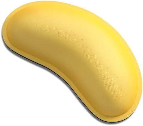 Dapesuom Mouse Wrist Rest, Ergonomic Memory Foam Mouse Wrist for Computer Desk Mats Support, Hand Rest Pad Cushion for Gaming, Office, Laptop, Men, Women, Pain Relief & Easy Typing, Apricot Yellow