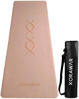 Natural Rubber Workout Mat with Bag | Thick Rubber mat 4.5 mm | Non Slip Yoga Mat Non Slip| Gym Mats for Home Gym Floor Mat, Home Exercise Mats for Home Workout Accessories, Fitness Mat, Workout Mats for Home Gym, Yoga Matt, Stretching Mat, Thick Exerc...