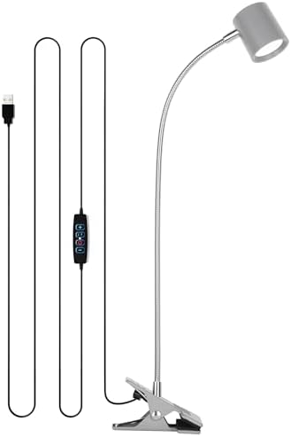Dott Arts Desk Lamp,USB Clip On Light with 3 Color Modes,LED Reading Lamp