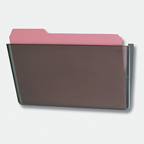 Officemate Letter-Size Wall File, Single, Smoke Wall-Mountable Plastic Document Organizer for Folders, Forms and Mail, 13 x 4.13 x 7-Inch
