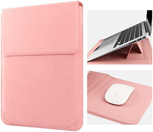HoYiXi 15 16 Inch Laptop Sleeve Case Leather Bag for MacBook Pro 16 2021 & 2019/ASUS Vivobook 15/Huawei MateBook D15/HP 15.6" PC/MacBook Pro 15/Surface Laptop 3/Dell Inspiron 15/IdeaPad, Pink