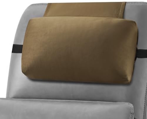 Head Recliner Pillow Adjustable Shredded Memory Foam Headrest Pillow for Recliners,Non-Slip Velvet Cushion for Pain Relief Neck Support Pillow for Travel Home Recliner Sofa Armchair (Brown)