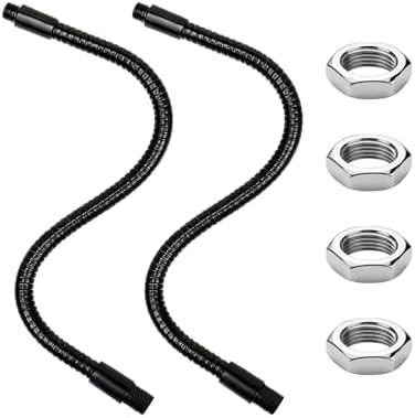 2PCS 19.6" Gooseneck Tubing Flexible 5/16"×25/64" Male thread Alloy Steel Metal Arm Universal Bendable Extension Hose for DIY Lamps Microphone Stands Inspection Cameras