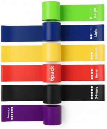 Resistance Bands Set 6 Pack for Exercise, Pilates and Yoga