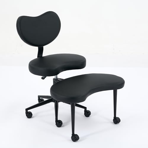 Cross Legged Office Chair with Swivel Footstool, Meditation Desk Chair