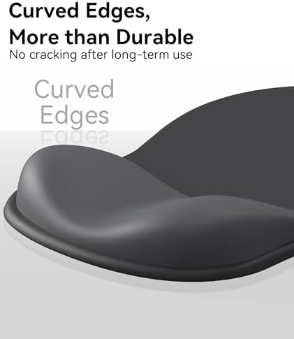 eulps Mouse Pad with Gel Wrist Rest, Ergonomic Comfortable Computer Wrist Support for Laptop, Pain Relief Mousepad with Non-Slip PU Base for Office & Home (Black)