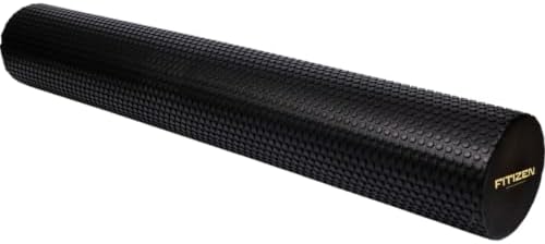 Foam Roller for Muscle Massage, Stiff Back Pain Relief, Physical Therapy, Deep Tissue, Exercise Equipment for Home Gym, Stress, Yoga, Pilates for the Fit Citizen (Black, XL 36 x 6 inches)