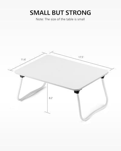 ZEAPTAC Laptop Bed Desk, Foldable Lap Desk, Portable Laptop Stand, Lightweight & Mini Table for Breakfast/Picnic/Drawing/Couch/Floor - White