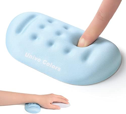 UnivoColors Light Blue Superfine Memory Foam Wrist Rest Soft Gel Ergonomic Mouse Pad Wrist Support for Mouse, Gaming, Computer, Laptop, Office