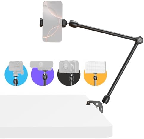 SMALLRIG Desktop Magic Arm Support with Super Clamp Kit, Phone Mount Clamp
