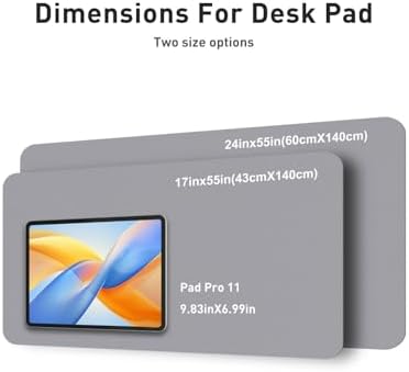 Aothia Faux Leather Desk Mat - Non-Slip PU Leather Desk Blotter, Waterproof Writing Surface, Large Desk Pad for Office & Home (Light Grey, 55" x 24")