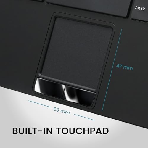 Perixx PERIBOARD-725 Wireless Keyboard with Touchpad - Multi-Device Connection with 2.4G and Bluetooth - Silent Scissor Keys - 11.18x7.17x1.1 Inches Dimension - US English