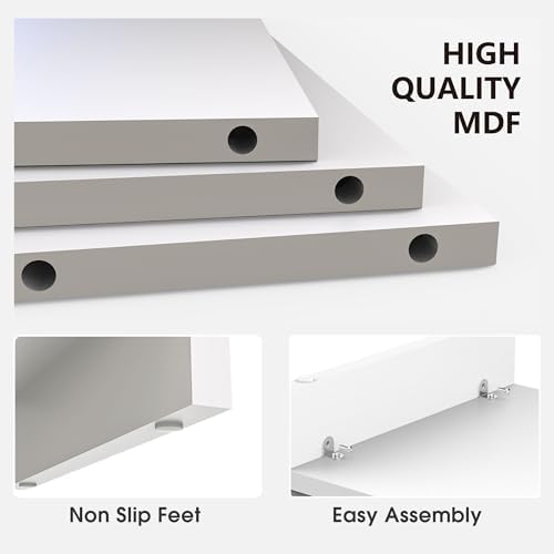 Fenge 31.5 Inch Dual Monitor Stand Riser for Desk, White