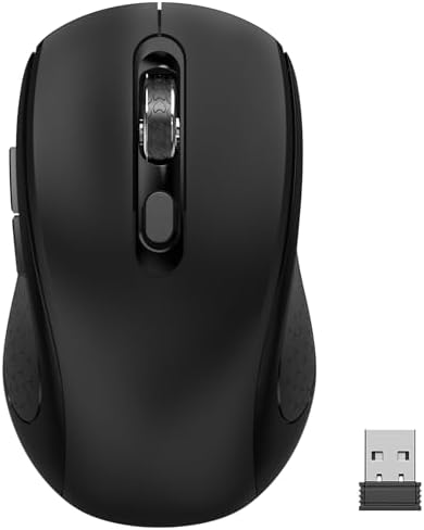 Ergonomic 6 Button Silent Wireless Side Key Mouse Black No Light
