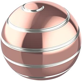 Kinetic Spinning Desk Toy Metal Fidgets ADHD 1.54in Rose Gold Silver