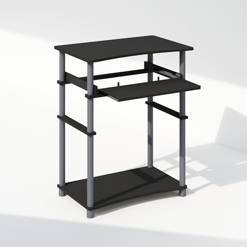 Furinno Home 23.6" Wide Desk with Keyboard Tray, Black
