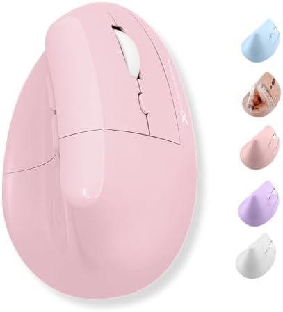 X9 Performance Wireless Vertical Ergonomic Mouse - (BT + 2.4Ghz) - Click in Comfort - Up to 4000 DPI, 6 Button, Rechargeable - Bluetooth Ergonomic Vertical Mouse Wireless - for Mac and PC - Pink