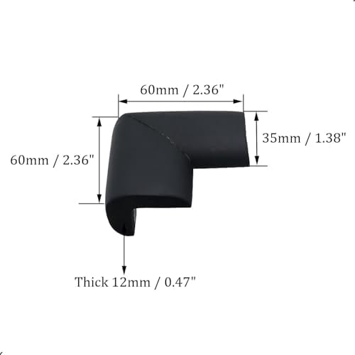 4 Pack Soft Foam Baby Proofing Corner Guards & Edge Protectors, Pre-Taped Table Corner Protector, Children Safety Furniture Desk Bumper, Cushion for Sharp Corners, L Type,Black
