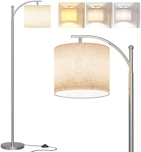 SUNMORY Arc Floor Lamp, Modern Floor Lamp with 9W 3 Color Temperatures Bulb