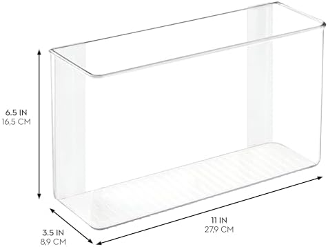 iDesign Adhesive Organizer Bin, Set of 2, Clear