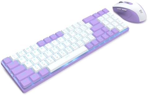 Redragon BS8773 Wireless Keyboard and Mouse Combo, 78 Keys 2.4Ghz Wireless Low-Profile Mechanical Red Switch Keyboard w/Slim Compact Design & Single Blue Backlit, Comfort Grip 2400 DPI Max Mouse