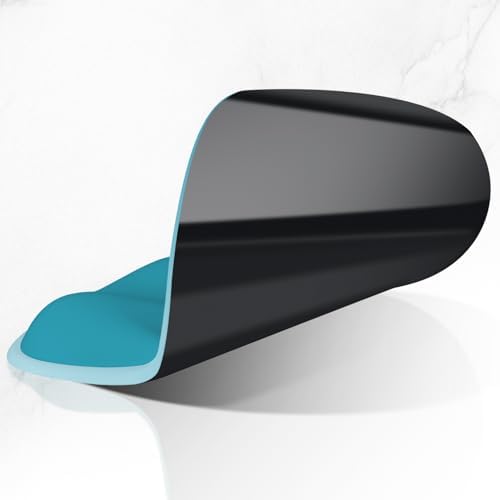 ITNRSIIET Ergonomic Mouse Pad with Wider Memory Foam Wrist Rest +17%, Curved Cushion Reduces Pressure 20%, Pain Relief, Non-Slip, Smooth, Cute Color Desk Accessory, 9.85 x 9 inch, Blue
