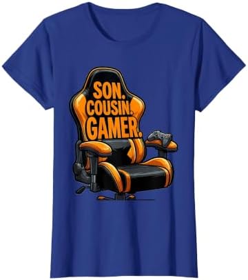 Son Cousin Gamer Funny Cartoon Gaming Chair Humor T-Shirt