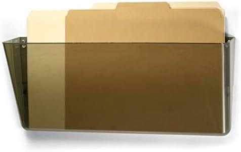 Officemate Plastic Wall-File Pocket, One Pocket, Legal/Letter Size, 16.19" x 4.13" x 7", Smoke (Pack of 4)