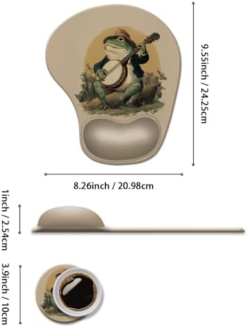Ergonomic Mouse Pad with Wrist Rest,Comfortable Computer Gel Mouse Pad Wrist Support for Laptop,Pain Relief Mousepad with Non-Slip PU Base Frog