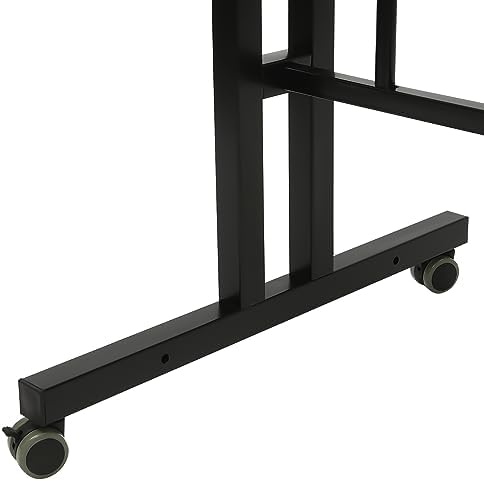 Small Standing Desk, Mobile Rolling Computer Desk, Portable Stand Up Desk with Wheels, Adjustable Height Sit Stand Home Office Desk, 23.6" L x 21.6" W (Black)
