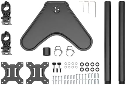 Monoprice Adjustable Tilting DUAL Desk Mount Bracket for LCD LED (Max 33Lbs, 10~23inch) - Black