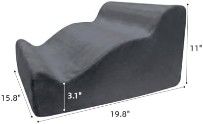 Foot Rest Ergonomic Pillow for Under Desk at Work & Handle Gray