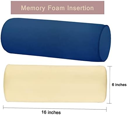 Memory Foam 16X6 Neck Pillow for Sleeping, Neck Pain Relief, Side Back Stomach Sleeper, Car or Office Chair Sofa,Support Pillow for Posture & Comfortable Spine Position (Blue)