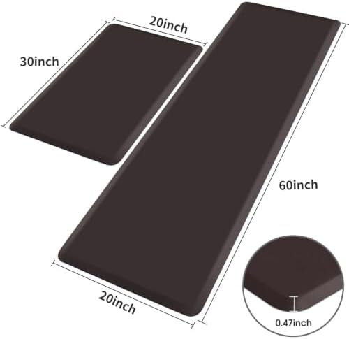 HappyTrends 2 PCS Kitchen Mat Cushioned Anti-Fatigue Floor Mat,