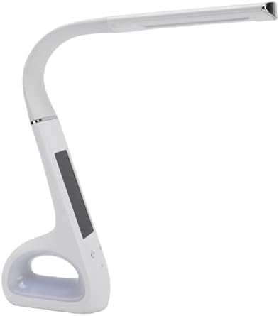 LED Desk Lamp, 3 Color Temperature Modes Eye Protection with 150 Degree Adjustable Goose Neck and VA LCD Screen, for Office Work Study Reading Bedroom (White)