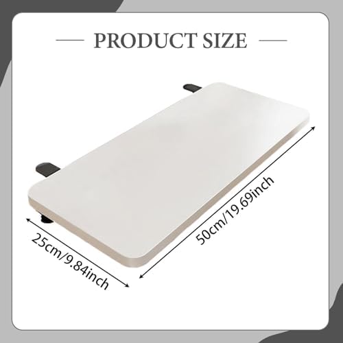 Desk Extension Board Clamp-on Keyboard Tray Portable Ergonomic Arm Rest Expansion Platform for Home Office- White