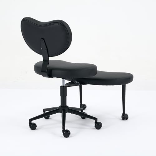 Cross Legged Office Chair with Swivel Footstool, Meditation Desk Chair
